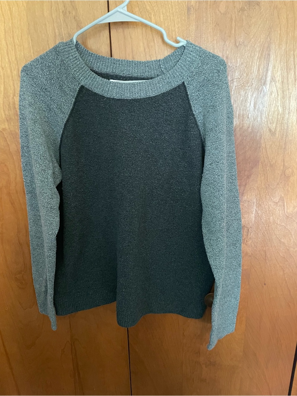 Sonoma Two-Tone Gray Ribbed Crewneck Sweater